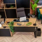 black loft desk