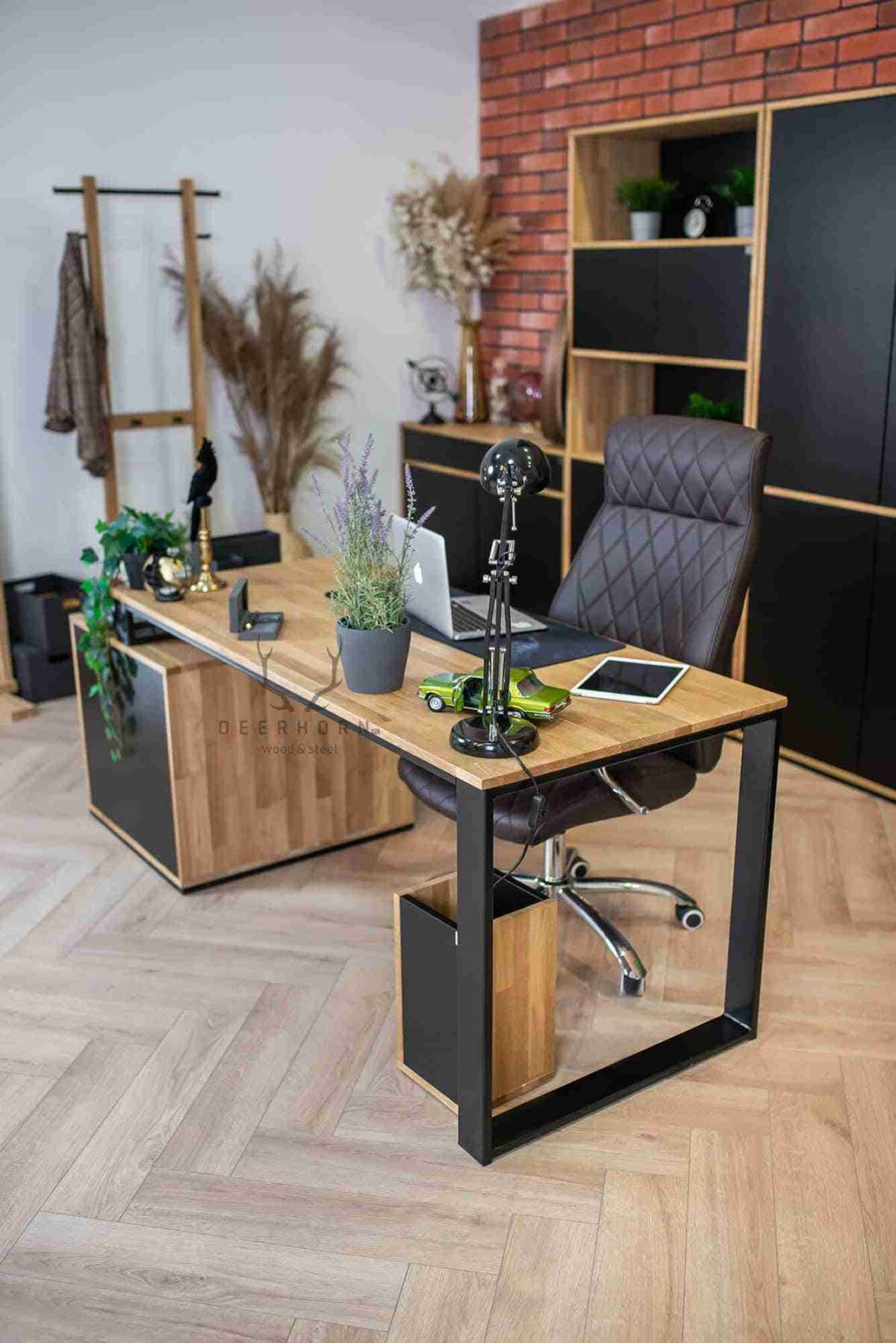 Burko wood and metal cabinet industrial loft