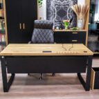 desk with wooden top