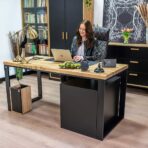 modern wood and metal desk