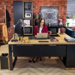 desk wood with metal