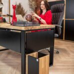 desk metal wood