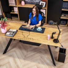 desk metal wood
