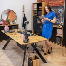 desk on slanted legs