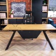 desk with undercut top
