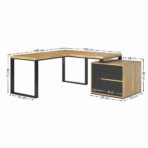 narożne biurko z szufladami