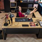 corner desk with cover