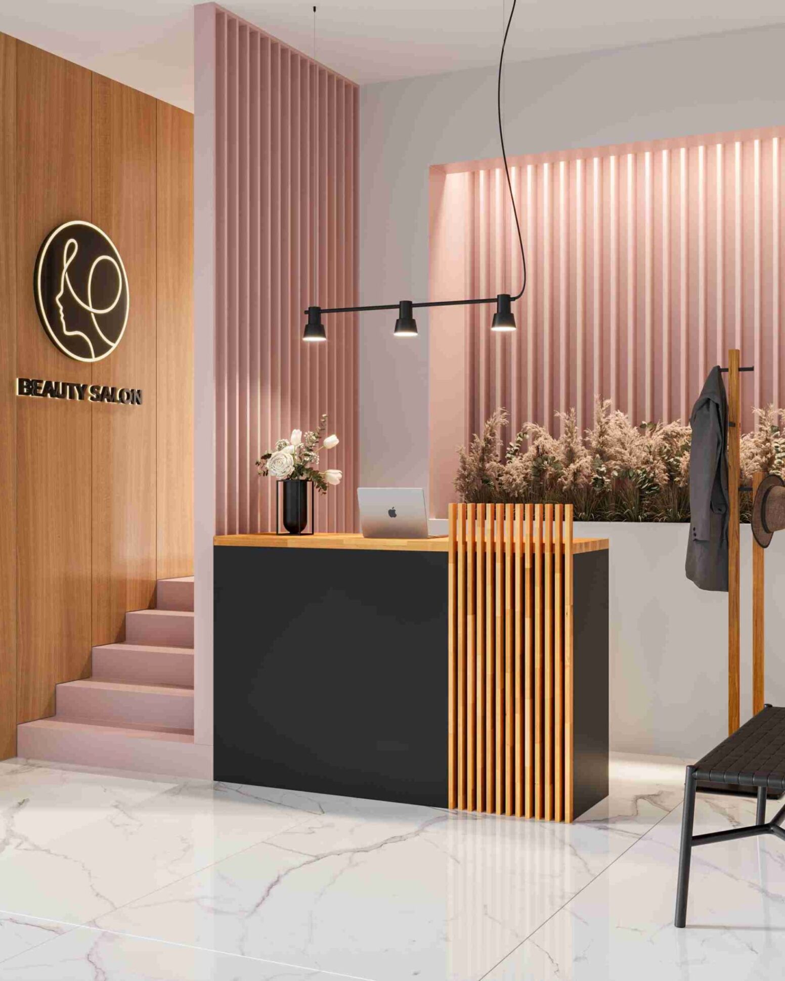 small_black_reception_loft_arrangement small black reception loft arrangement