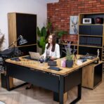 desk with pedestal