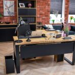desk with covers