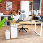desk with shelves