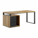 Short desk with wooden top for small office "loft office plus" left side
