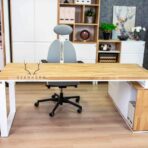 desk wood metal