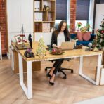 white desk with pedestal