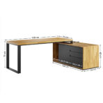 biurko narożne z dębowym blatem