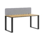 Desk with acoustic office partition for open space, with slim 160x70 top