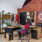 corner desk black