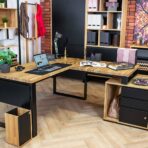 corner desk black
