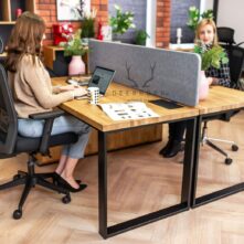 wooden double desk