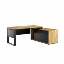 corner desk with pedestal