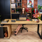 desk with space for a printer