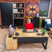 black modern desk