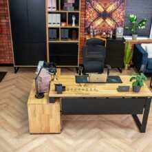 corner desk black