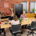 long conference table black