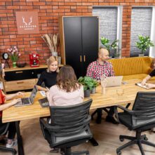 long conference table black