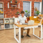 solid oak desk for a small apartment