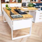corner desk in white