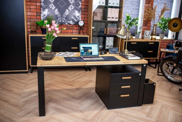 desk with large wood top
