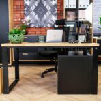 desk with pedestal black