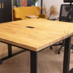 desks with wooden tops