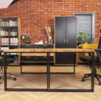 two desks joined together