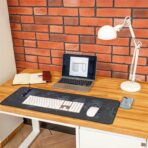 Scandinavian style desk with wood top