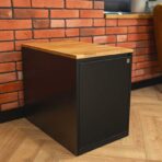 desk cabinet black with wood