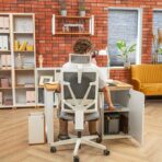 white desk with armchair