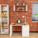 white desk and bookcase for children's room