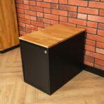 desk cabinet black with wood