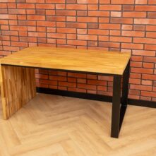 oak wood desk on different legs