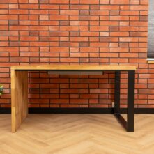 wood and metal desk