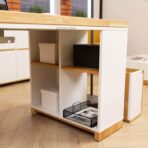 desk with wooden base and shelves