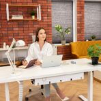 desk with electric rack