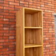 Oak wood bookcase with deep shelves