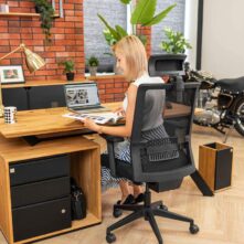 desk with locking cabinet