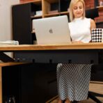 Practical desk with cable cord organizer