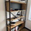 bookcase made of oak wood and metal