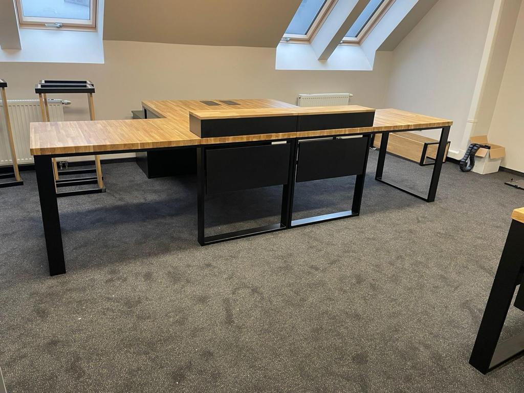 wood and metal corner desks for office
