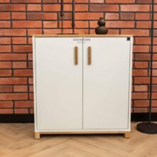 white dresser with wood